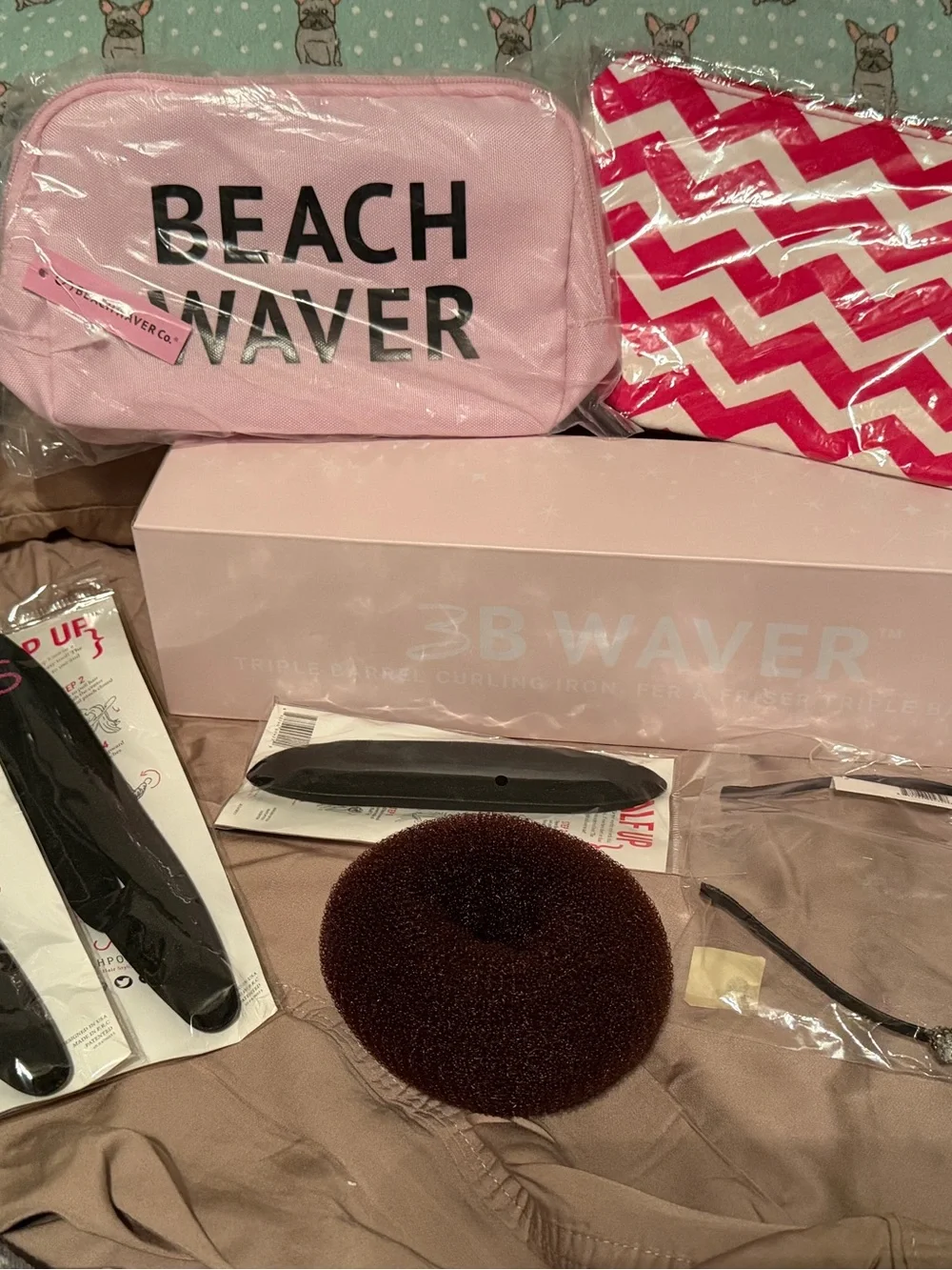 Beachwaver Co. 3B Waver Triple Barrel Hair Waver BUNDLE -Pink Glitter Collection
